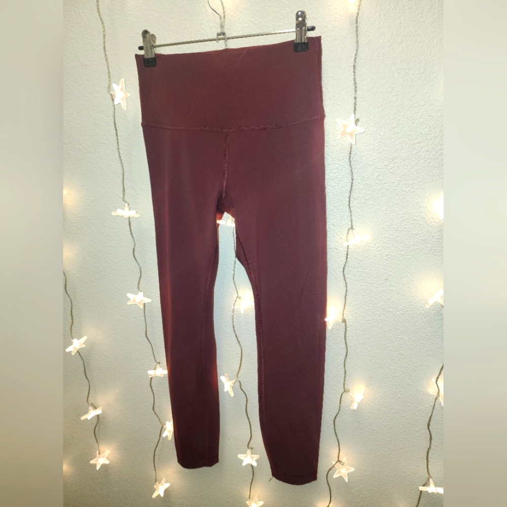 Lululemon Wunder Under leggings full length size 6 high rise Burgundy